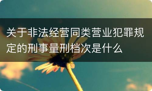 关于非法经营同类营业犯罪规定的刑事量刑档次是什么