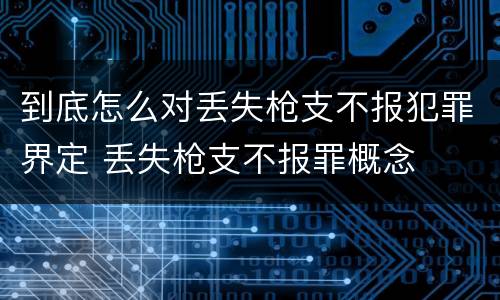 到底怎么对丢失枪支不报犯罪界定 丢失枪支不报罪概念