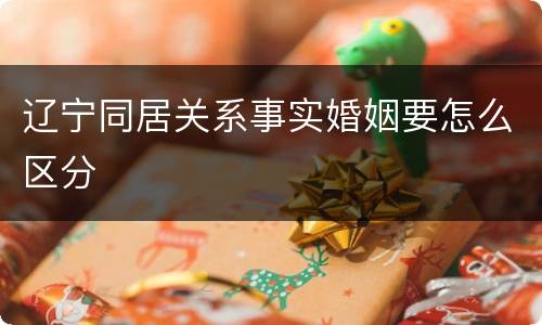 辽宁同居关系事实婚姻要怎么区分