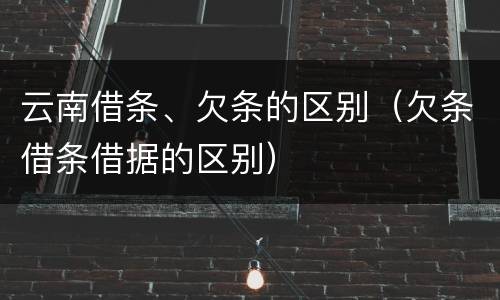 云南借条、欠条的区别（欠条借条借据的区别）