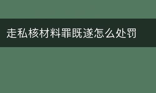 走私核材料罪既遂怎么处罚