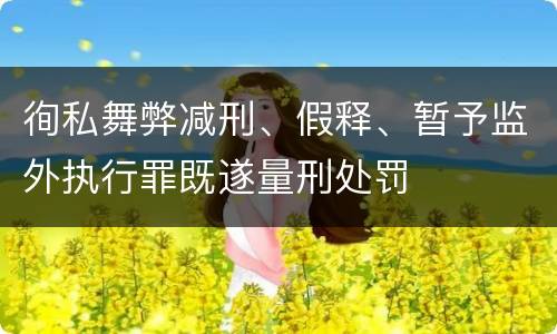 徇私舞弊减刑、假释、暂予监外执行罪既遂量刑处罚