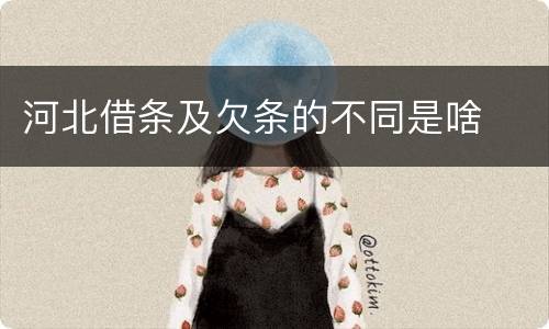 河北借条及欠条的不同是啥
