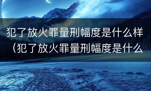 犯了放火罪量刑幅度是什么样（犯了放火罪量刑幅度是什么样的）