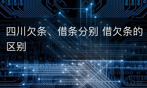 四川欠条、借条分别 借欠条的区别