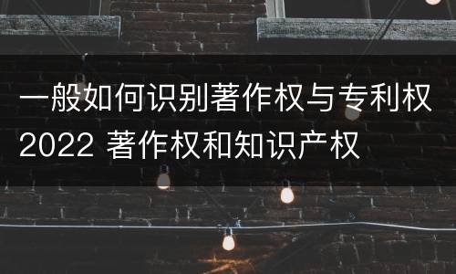 一般如何识别著作权与专利权2022 著作权和知识产权