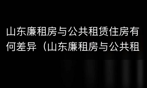 山东廉租房与公共租赁住房有何差异（山东廉租房与公共租赁住房有何差异呢）