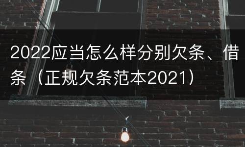2022应当怎么样分别欠条、借条（正规欠条范本2021）