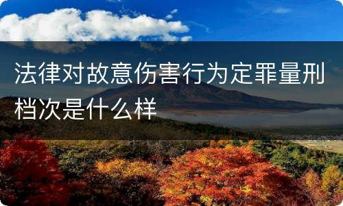法律对故意伤害行为定罪量刑档次是什么样