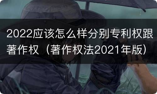 2022应该怎么样分别专利权跟著作权（著作权法2021年版）