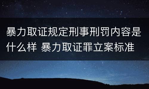 暴力取证规定刑事刑罚内容是什么样 暴力取证罪立案标准
