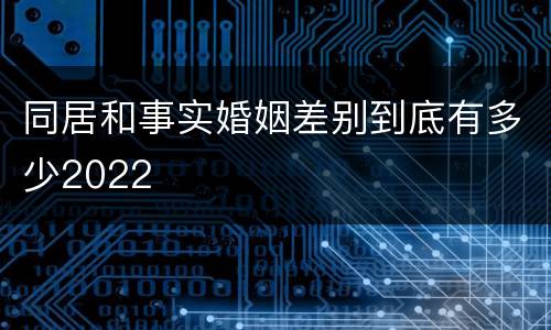 同居和事实婚姻差别到底有多少2022