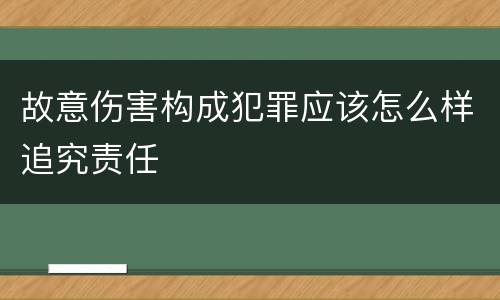 故意伤害构成犯罪应该怎么样追究责任