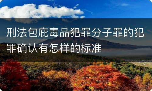 刑法包庇毒品犯罪分子罪的犯罪确认有怎样的标准