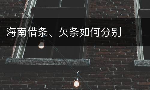 海南借条、欠条如何分别