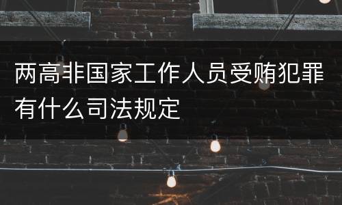 两高非国家工作人员受贿犯罪有什么司法规定