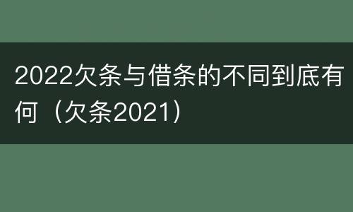2022欠条与借条的不同到底有何（欠条2021）