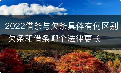 2022借条与欠条具体有何区别 欠条和借条哪个法律更长