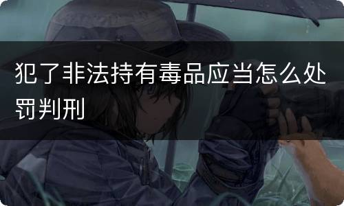 犯了非法持有毒品应当怎么处罚判刑