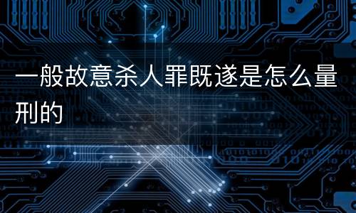 一般故意杀人罪既遂是怎么量刑的