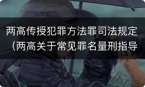 两高传授犯罪方法罪司法规定（两高关于常见罪名量刑指导）