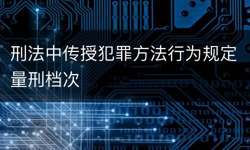刑法中传授犯罪方法行为规定量刑档次