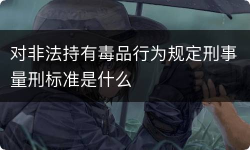 对非法持有毒品行为规定刑事量刑标准是什么