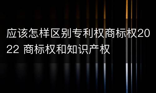 应该怎样区别专利权商标权2022 商标权和知识产权
