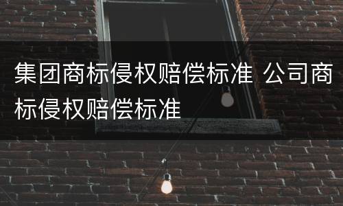 集团商标侵权赔偿标准 公司商标侵权赔偿标准