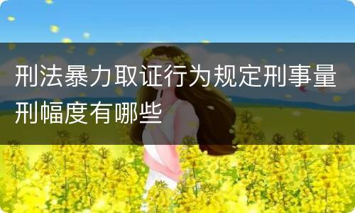 刑法暴力取证行为规定刑事量刑幅度有哪些