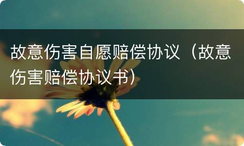 故意伤害自愿赔偿协议（故意伤害赔偿协议书）