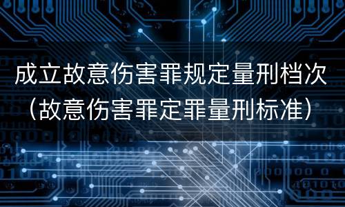 成立故意伤害罪规定量刑档次（故意伤害罪定罪量刑标准）