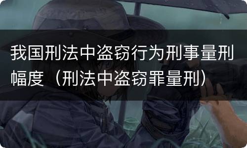 我国刑法中盗窃行为刑事量刑幅度（刑法中盗窃罪量刑）
