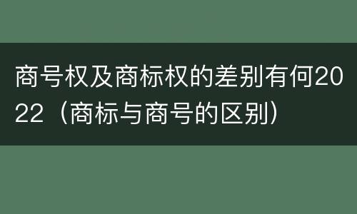 商号权及商标权的差别有何2022（商标与商号的区别）