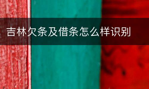 吉林欠条及借条怎么样识别