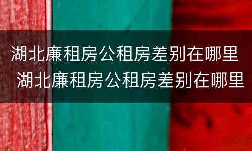 湖北廉租房公租房差别在哪里 湖北廉租房公租房差别在哪里啊