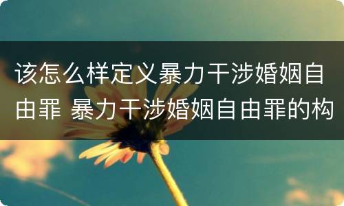 该怎么样定义暴力干涉婚姻自由罪 暴力干涉婚姻自由罪的构成要件