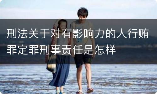 刑法关于对有影响力的人行贿罪定罪刑事责任是怎样