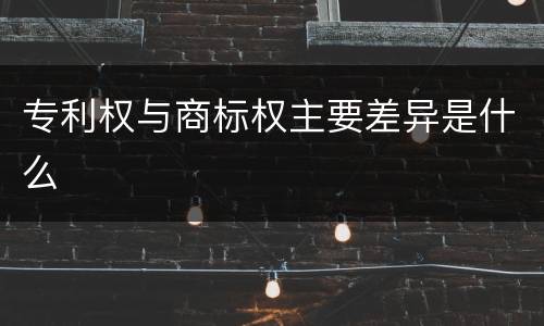 专利权与商标权主要差异是什么