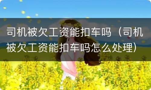 司机被欠工资能扣车吗（司机被欠工资能扣车吗怎么处理）