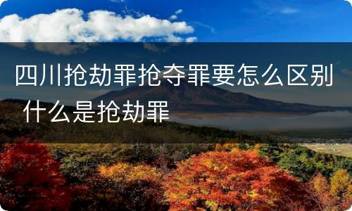 四川抢劫罪抢夺罪要怎么区别 什么是抢劫罪