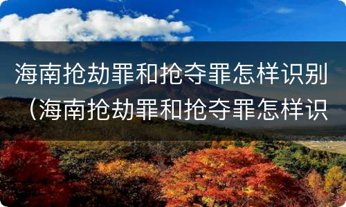 海南抢劫罪和抢夺罪怎样识别（海南抢劫罪和抢夺罪怎样识别认定）