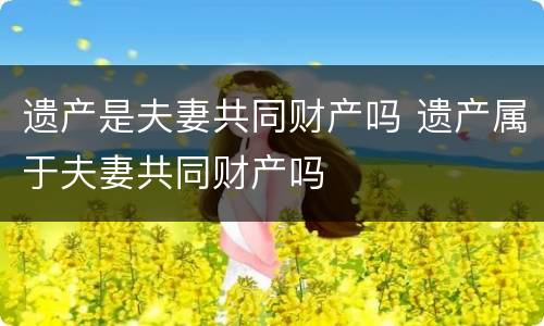 遗产是夫妻共同财产吗 遗产属于夫妻共同财产吗