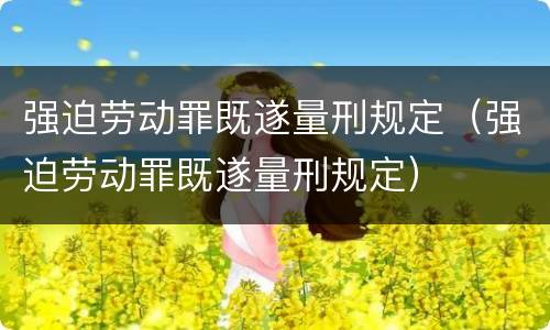 强迫劳动罪既遂量刑规定（强迫劳动罪既遂量刑规定）