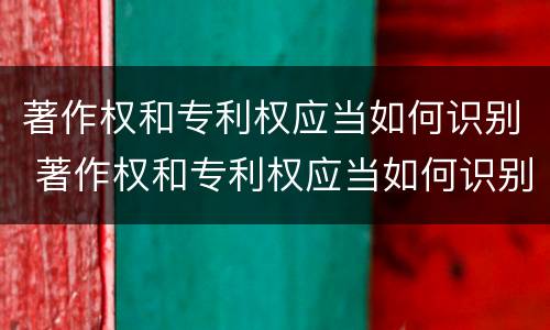 著作权和专利权应当如何识别 著作权和专利权应当如何识别