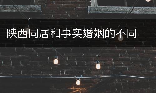 陕西同居和事实婚姻的不同