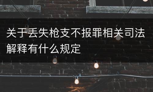 关于丢失枪支不报罪相关司法解释有什么规定