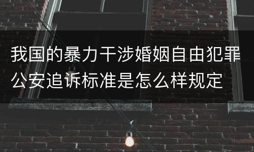 我国的暴力干涉婚姻自由犯罪公安追诉标准是怎么样规定