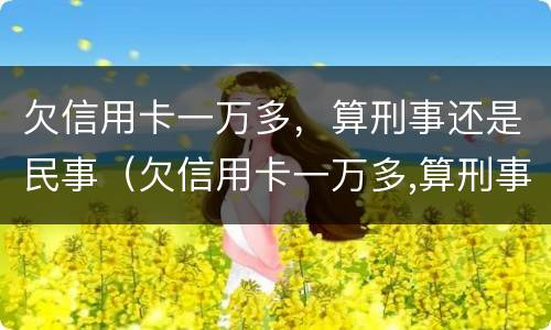 欠信用卡一万多，算刑事还是民事（欠信用卡一万多,算刑事还是民事）