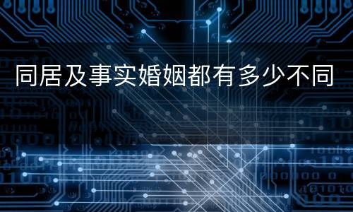 同居及事实婚姻都有多少不同